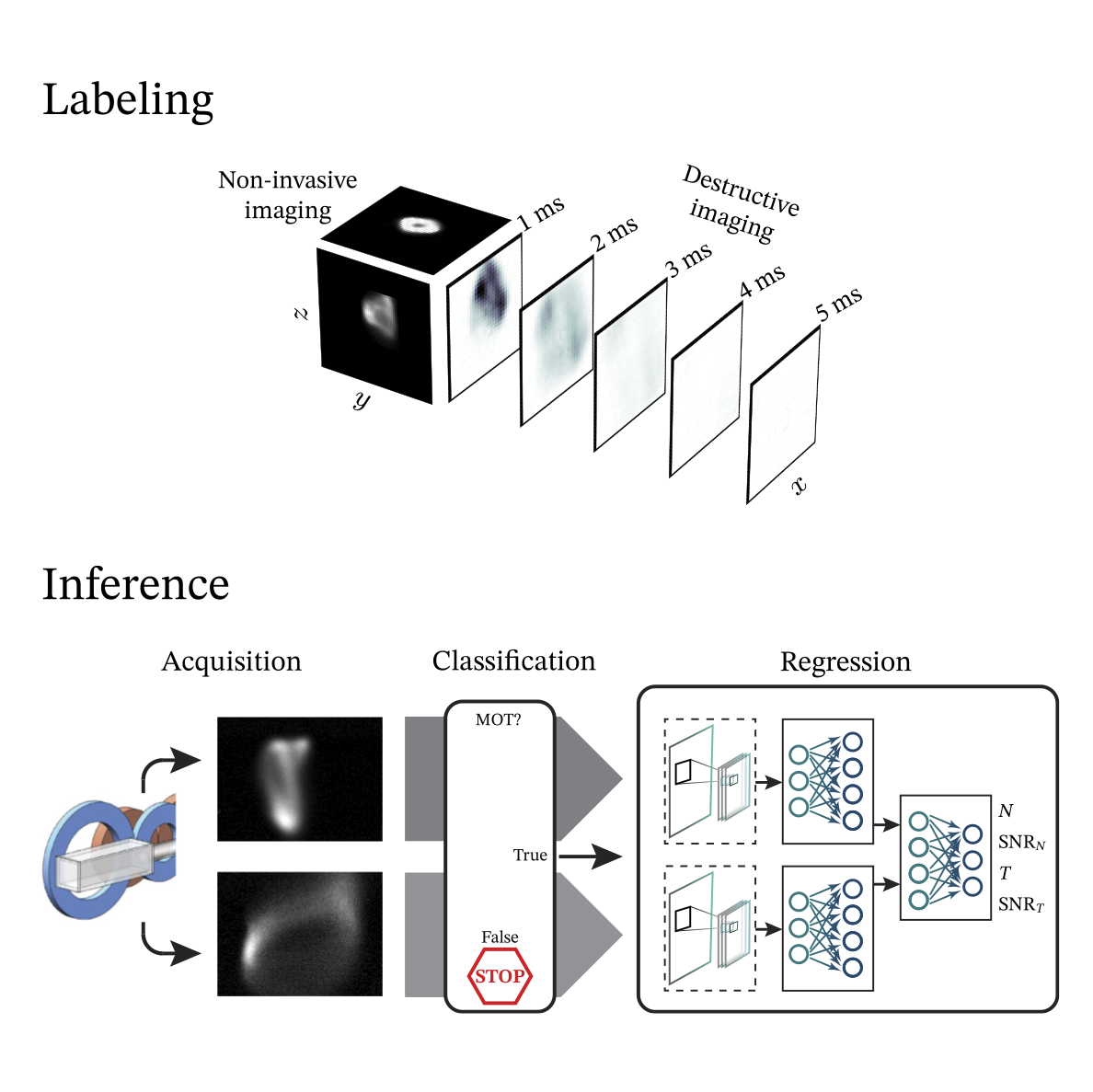 Nondestructive characterization of laser-cooled atoms using machine learning